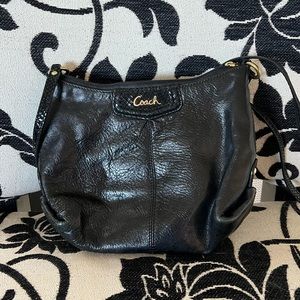 Coach black leather crossbody